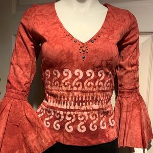 Lime leopard hand died cotton One of a kind shirt